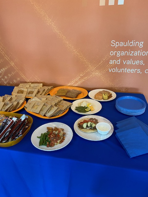 catering table at open house